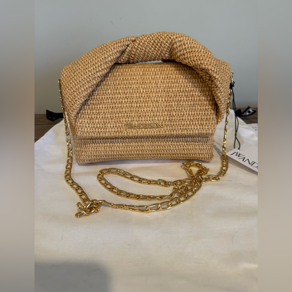 JW Anderson Raffia Midi Twist Bag NWT